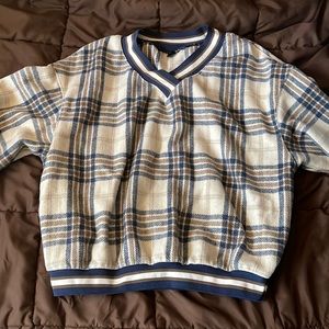 Plaid V-neck Sweater